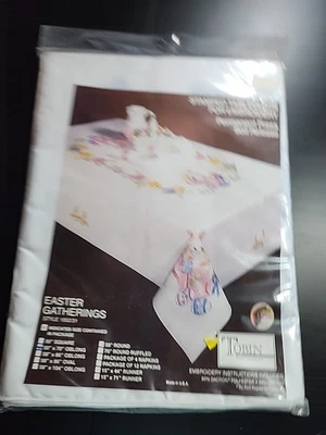 Tobin Stamped 桌布刺绣复活节聚会 50x70 — 第 1/2 张图片