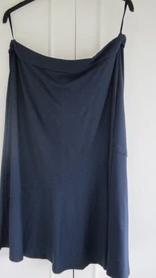 Midi length navy blue skirt from M&S current range. - Image 1 of 2