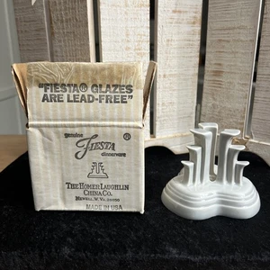 (#870).Fiesta Pyramid Candle Stick Holder - Light Grey Pearl Gray Homer Laughlin - Picture 1 of 15