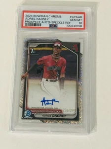 2024 Bowman Chrome Adriel Radney 1st Bowman Speckle Refractor Auto /299 PSA 10 - Picture 1 of 1