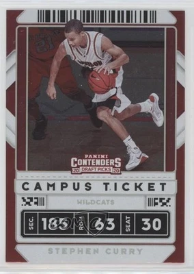 2020-21 Panini Contenders Draft Picks Campus Ticket Stephen Curry #1 - Image 1 of 2