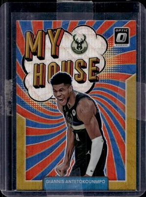 Donruss Optic Giannis Antetokounmpo My House Gold Wave #4 Bucks 2021-22 Foto 1 de 2