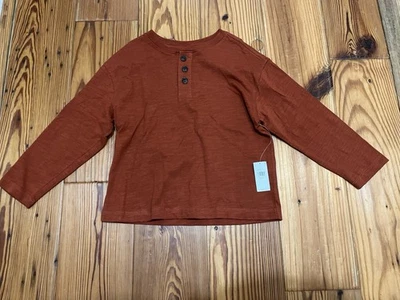 Old Navy XS (5) Boys Orange Long Sleeve Shirt, NWT Thanksgiving Fall - Image 1 of 4