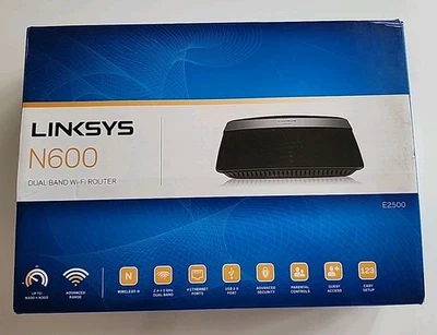 Router inalámbrico-N simultáneo avanzado de doble banda Cisco Linksys N600 (E2500NP) Foto 1 de 4
