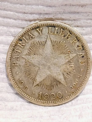 CARIBBEAN  ~ 1920 ~ 40 CENTAVOS ~ SILVER ~ VF - Image 1 of 2