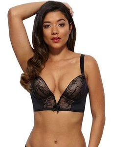 Gossard Retrolution Staylo Plunge Bra 8515 Womens Sexy Padded Bras Black - Picture 1 of 30