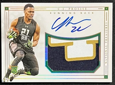 2016 National Treasures Collegiate #229 C.J. Prosise RC 3 Color Patch Auto # /10 - Image 1 of 2
