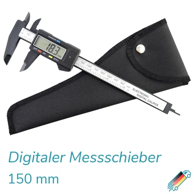 Digitaler Messschieber 0-150mm plus Tasche - Schieblehre Holster Kunststoff - Bild 1 von 4