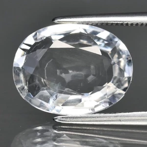 💎 4,22ct 12x9,3mm Oval Natürlicher Weißer Topas - Unbeheizt, Afrika Edelstein - Bild 1 von 4