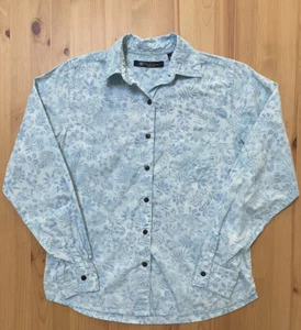 Camisa artesanal Pete Huntington para mujer azul hawaiana Aloha Bali con botones S - Imagen 1 de 6