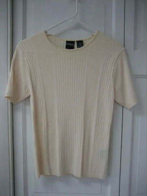 Top Erika blanco algodón/acrílico, talla L Foto 1 de 4