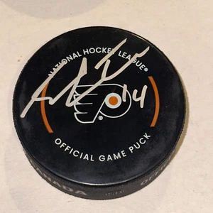 SEAN COUTURIER Signed Philadelphia FLYERS Official GAME Puck Beckett (BAS) - Picture 1 of 3