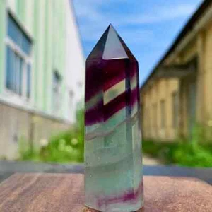 Varilla de pilar de cristal de fluorita natural 39G cuadrada puntiaguda monumento restauración de suelos - Imagen 1 de 11