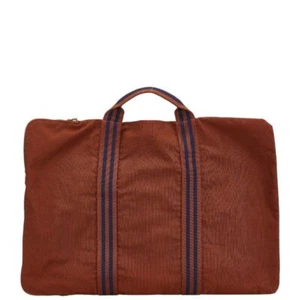 Echte Hermes Aktentasche Foultou Porto-Dokument Canvas braun Handtasche Reißverschluss gebraucht - Bild 1 von 6