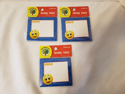 Lote de 3 paquetes de etiquetas con nombre Sonrisa Cara feliz de 18 unidades de árbol de enseñanza Foto 1 de 3