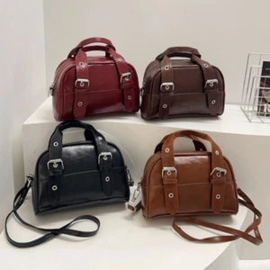 Luxury Buckle Shoulder Bag Mini Women’s Handbag Boston Crossbody Bags Daily - Picture 1 of 16