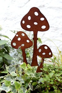 Gartendeko Gartenstecker Stecker Metall Rost Pilz Pilze Roststecker Herbstdeko - Bild 1 von 1
