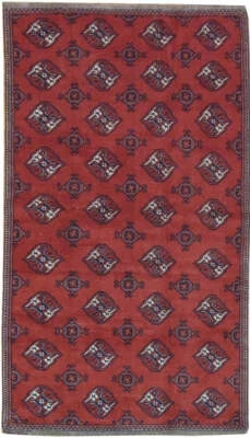 5x8' Red Antique Perssiaan Turkoman Bokhara Rug 19897 - Image 1 of 4