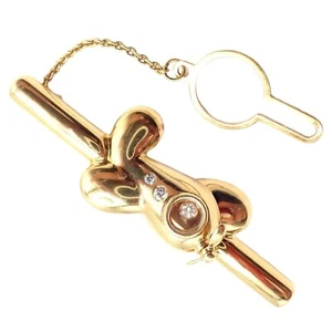 Authentic! Vintage Chopard 18k Yellow Gold Happy Diamond Airplane Tie Clip Clasp - Picture 1 of 10