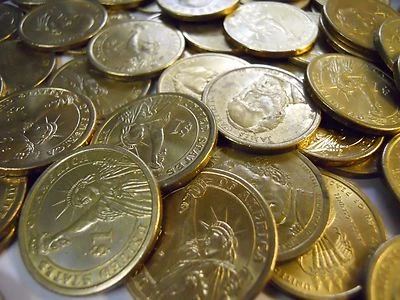 Grab Lot Real U.S. $100 in Circulated Gold Presidential Dollar Coins 2007-2011 - Image 1 of 4
