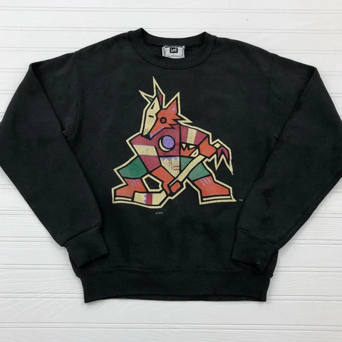 Vintage Lee NHL Arizona Coyotes Black Khabibulin 35 Sweatshirt YOUTH Size L Cover