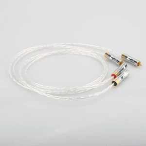 Pair 8N OCC Copper Silver Plated Digital Audio RCA Cables HiFi Speaker Cords DIY - Picture 1 of 9