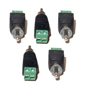 5pcs AV RCA Male Screw Terminal Audio/Video Connector UTP Cat5/Cat6 Cable - Picture 1 of 8