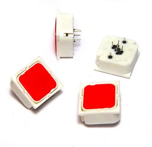 4x Rafi Kurzhub-Taster RF19 mit Vollfeld-Ausleuchtung, rot, 1x EIN, NOS - Picture 1 of 1