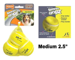 Nylabone Power Play TENNIS GRIPZ Medium 2,5" Tennisball Hundespielzeug - 3 ct Pack - Bild 1 von 7