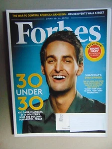 FORBES Magazine January 2014 Evan Spiegel - Picture 1 of 1