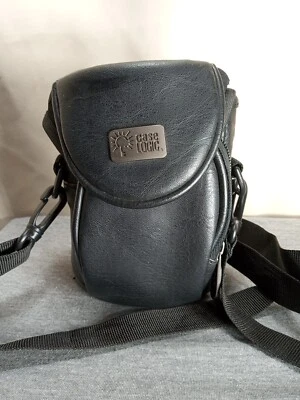 Case Logic Black Leather Camera Bag For Smaller Cameras w/strap - Vintage Black - Image 1 of 4