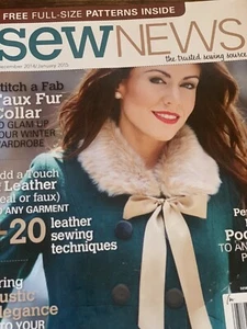 Sew News: The Trusted Sewing Source Dec2014/Jan 2015 Sew Faux Fur Collar Leather - Picture 1 of 3