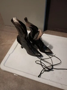 Antique Lace Up Boots By Roberts Johnson & Rand | Black, Size Unknown Womens - Picture 1 of 17