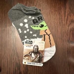 Kids Star Wars Mandalorian  Socks 5 Pk Medium Size 7 1/2-3 1/2 - Picture 1 of 1