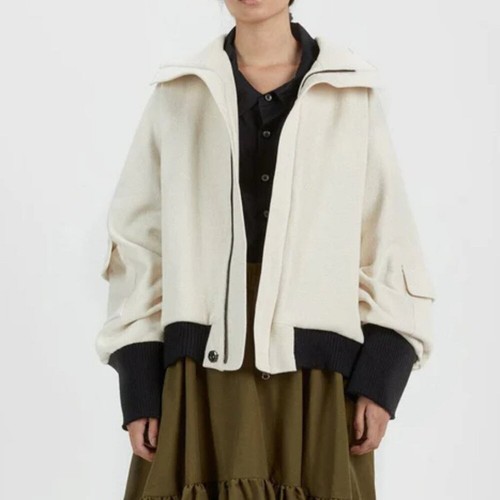 OFF WHITE Nocturne #22 giacca blusa cotone oversize panna bianco sporco taglia small