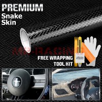 *60"x120" Black Snake Skin Leather Vinyl Wrap Sticker Decal Air Bubble Free