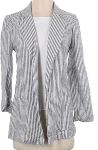 Caslon Linen Navy Stripe Blazer with Patch Pockets Size XL - Picture 1 of 5