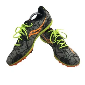 SAUCONY MENS SHAY XC4 S29010-4 GRAY BLACK RUNNING CLEATS SNEAKERS MENS 12.5 - Picture 1 of 8