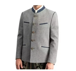 German Bavarian Wool Jacket Grey Trachyte Jacket Oktoberfest Custom Jacket. - Picture 1 of 5