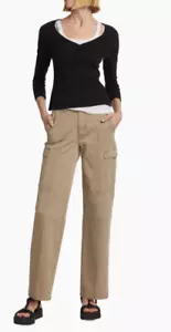 L'AGENCE Women’s Brooklyn Straight Leg Utility Cargo Pants size 28 NWT Stretch - Picture 1 of 12