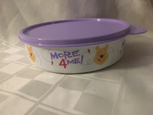 TUPPERWARE Kinder Kinder WINNIE The POOH Müsli Salat SCHÜSSEL & lila SIEGEL Neu NLA - Bild 1 von 8