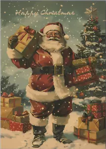 Santa Package on Shoulder ~ New 2024 Christmas Postcard 4"x6" 11983.5 - Picture 1 of 7