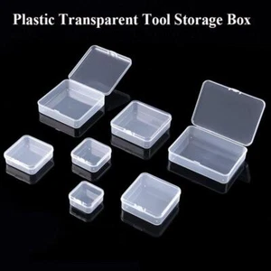 Square Plastic Storage Box Transparent Jewelry Beads Container Small Items Sundr - Picture 1 of 30