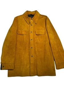 William Barry Suede Leather Jacket Lined Size Large Western Vintage 1970s Hippy - Picture 1 of 11