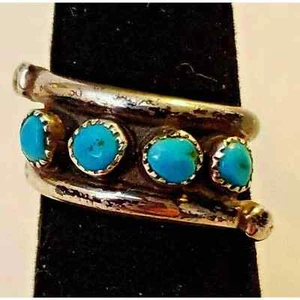 Indianer Türkis Sterling Silber Ring Gr. 5,25 - Bild 1 von 5