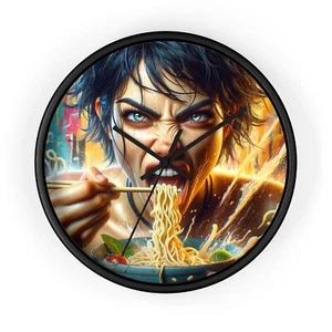 Home Decor Wall Clock Blue Eyes Noodle Competition Art - Picture 1 of 13