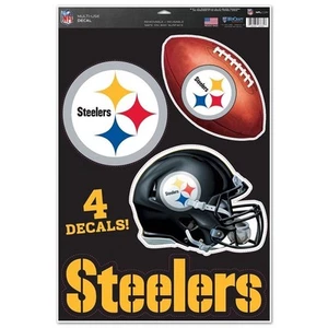 Pittsburgh Steelers 11" x 17" Multi Use Decals (4 Decals) - Auto, Cornhole etc - Picture 1 of 1