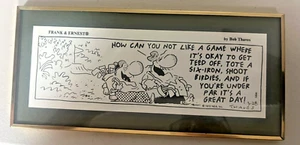 Schreibtischkunst von Classcom Inc 1994 Frank & Ernest Golf Thema Bob Thaves geprägtes Autogramm - Bild 1 von 3