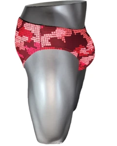 Herren Performance NIKE Badeslip rot geometrisch Größe 34 NYLON / SPANDEX - Bild 1 von 5