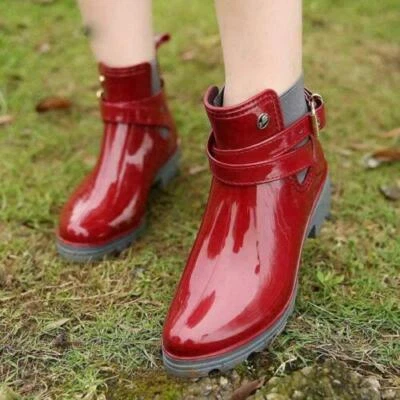 Botas de Lluvia para Mujer Trabajo Jardín Antideslizante Impermeables Zapatos Informales Aire Libre Moda Foto 1 de 4